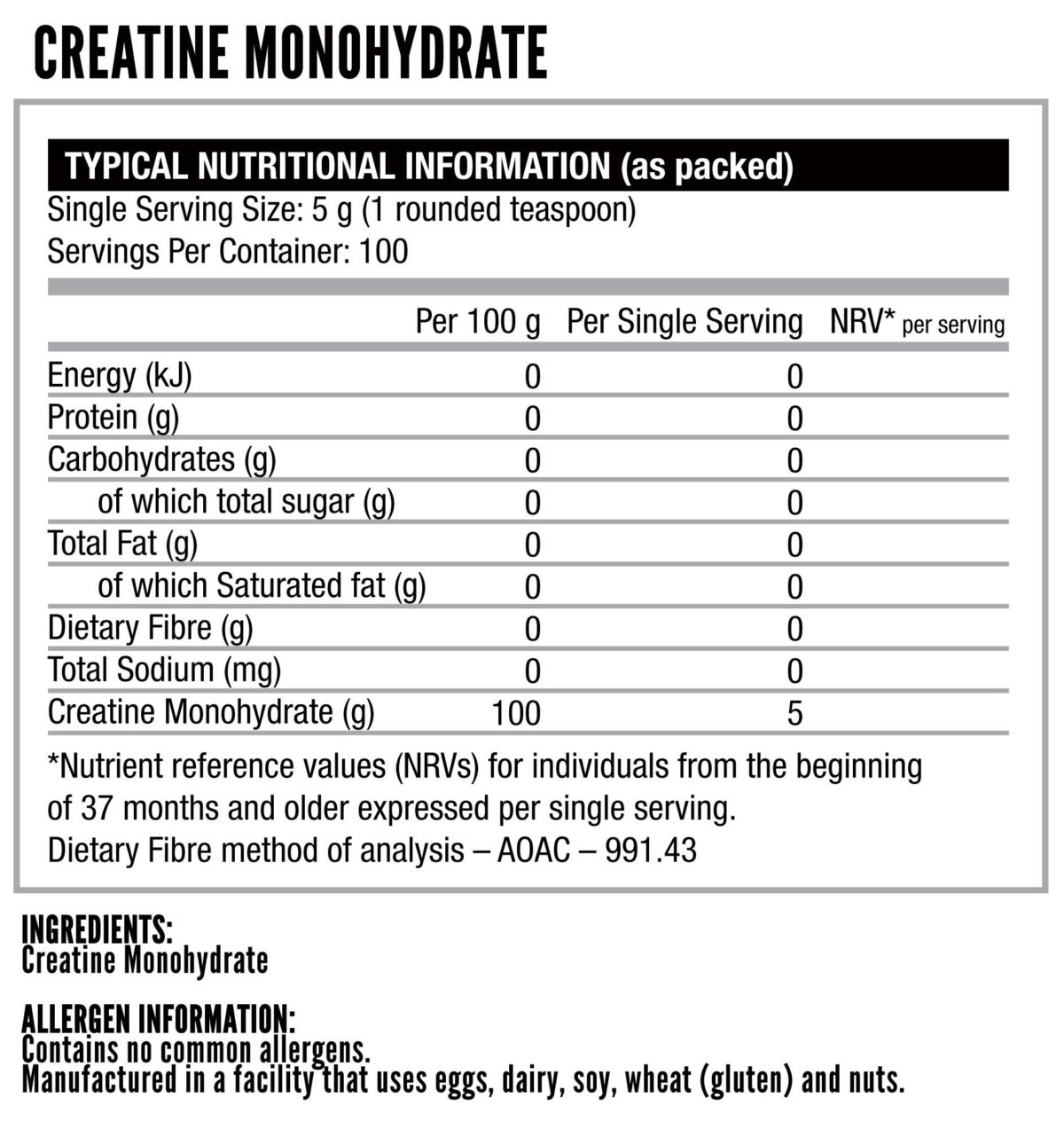 Nutritech Creatine Mono 500g All Star Nutrition 4253